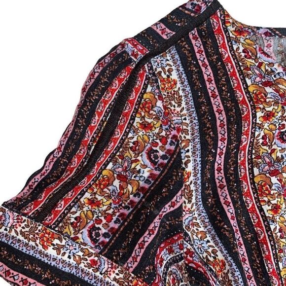 Fat face multi color striped ditsy floral short sleeve tunic top - Picture 10 of 11